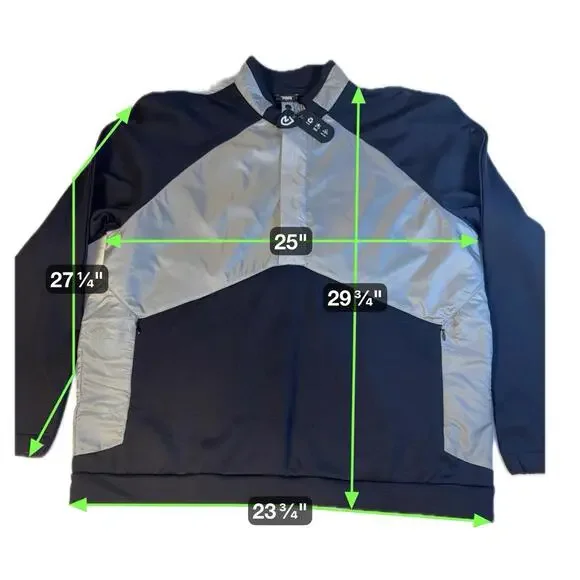 NEW! PXG 1/4 Zip Pullover Black Gray Double Vent Golf Jacket ML23AO02-01 NJ XL